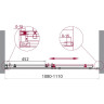Душевая дверь 110 см BELBAGNO ACQUA-BF-1-110-C-Cr